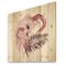 Designart - Flamingo In Tropical Summer I - Traditional Print on Natural Pine Wood